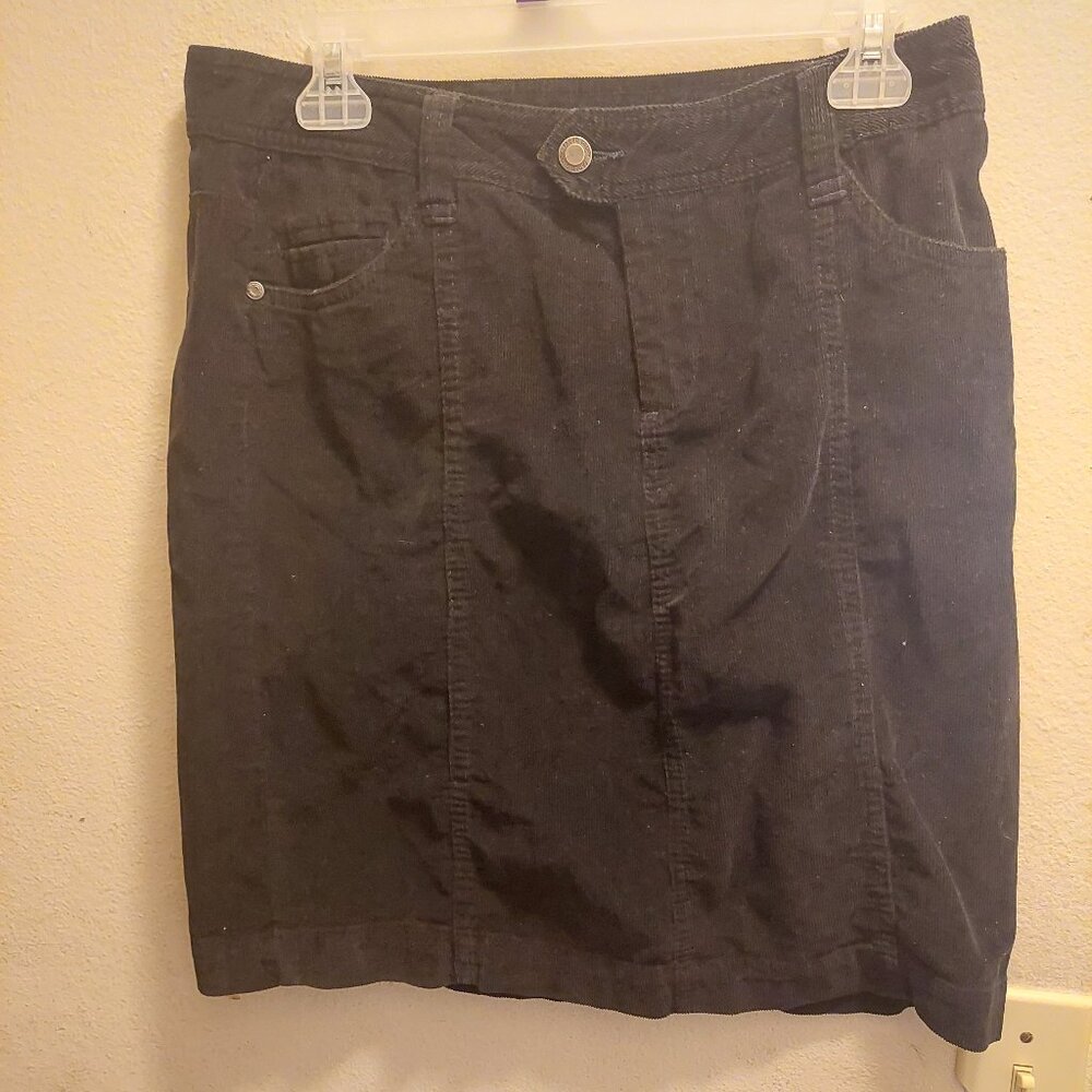 Faded Glory Black Corduroy Mini Skirt